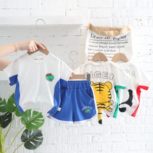 Bộ Quần Áo Trẻ Em Mùa Hè Hoạt Hình Cho Bé Áo Phông Tay Ngắn Hai Mảnh Cotton Dễ Thương Cho Bé Trai Bộ Quần Áo Cô Gái Đáng Yêu