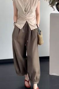 MANMI | Relaxed Fit Skinny Cropped Wide Leg Pants