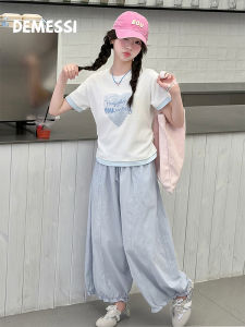 Printed Short Sleeve Thin Childrens T-Shirt Set