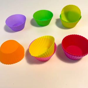 7CM Silicone Reusable Circle shaped Muffin Cup Egg Tart Pudding Soap Cake High Temperature Baking Mold DIY Kitchen Tool