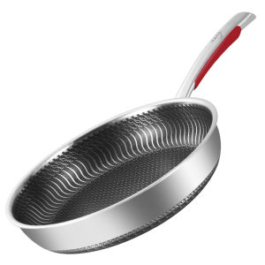 Non-Stick 316 Stainless Steel Frying Pan with Honeycomb Design