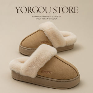 MONLEYTA | Warm Cotton Slippers Indoor Home Use For Men And Women Thick Bottom Wear Resistant Fall Winter New Style Plush Soft Soles