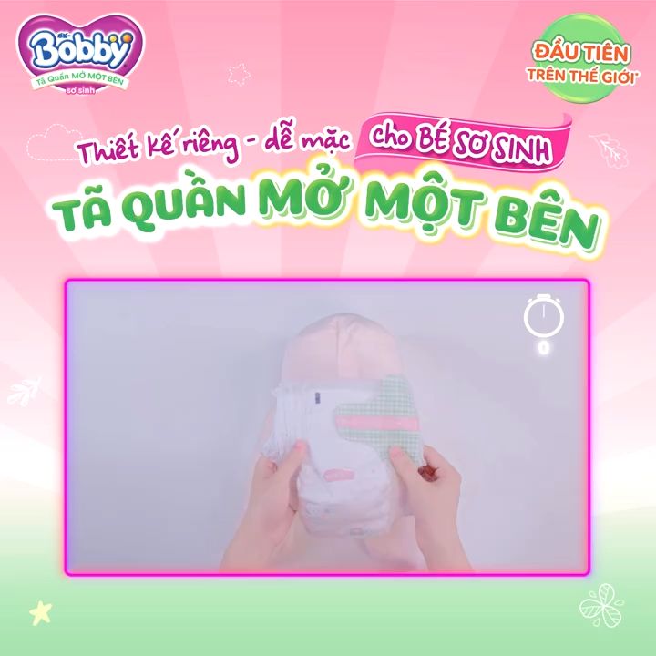 Tã quần mở một bên Bobby size NB - S74 miếng (3 - 8 kg)