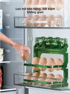 YYIEDERNG | Refrigerator Egg Storage Box Flip Kitchen