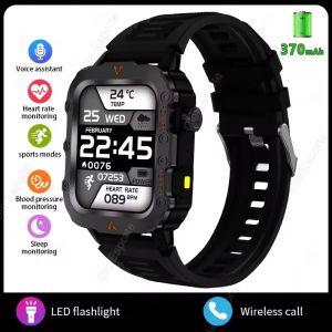 2026 New Military Smart Watch Men 3ATM Outdoor Sports Fitness Tracker Blood Pressure Health Monitoring BT Call GPS Smartwatch