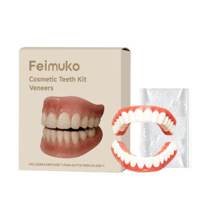 Temporary Dentures Kit Instant Smile Upper Lower Veneer Denture Comfort Fit Silicone Fake Teeth Braces Oral Care For Men Women