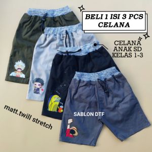 Celana Pendek Anak Beli 1 Isi 3 Pcs - Celana Anak Kelas 1-3 SD