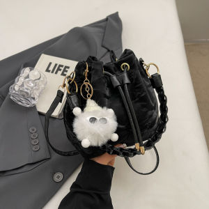 Fashionable Bucket Bag Womens Handbag Crossbody Bag Versatile Summer 2024 New Style Korean Style Soft PU Leather Bag