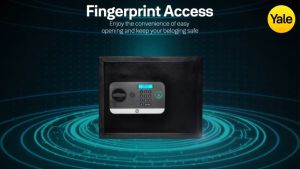 YALE Stellar Safe Box 30 Users Fingerprint USB 2pcs Mechanical Keys Override 1 Year Warranty 520/DB2