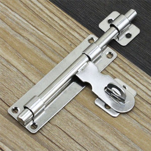 4.8 นิ้วฮาร์ดแวร์ประตูล็อคสแตนเลส Barrel Bolt Latch กุญแจ Clasp ชุดแปรงสําหรับล็อคประตูหน้าต่างลิ้นชักตู้