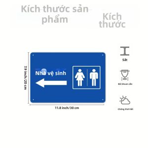 CIFbuy | 1PC Kim Loại Chịu Lực Cao Biển Chỉ Hướng Phòng Tắm Chống Thấm Nước Trong Nhà Ngoài Trời Trang Trí Nhà Vệ Sinh Không Cần Nguồn Điện