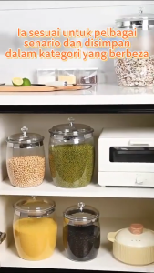 Kitchen Food Storage Jar Large Capacity Airtight Clear Plastic Container Fresh-Keeping