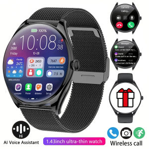 2026 New Women  Ultra Thin Smart Watch 7.9mm 1.43 AMOLED 466*466 HD Screen Bluetooth Call Health Monitor Sports Men Smartwatch