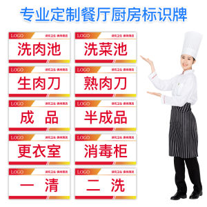 Full Set Kitchen Food Service Hotel Dining Room Identification Signs Warning Non-Staff Members Restrained Hygiene Inspection