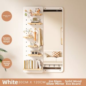 Hole Board Integrated Mirror Wall Shelf