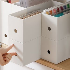 Narrow High Type Office Japanese Style White Document Storage Box Desk Gap Organizer Book Shelf Plastic Storage Box for Documents And Books