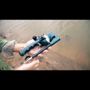 GUANGWEI Joran Pancing Antena Portable alat Mancing satu set Handle Baja Anti Karat