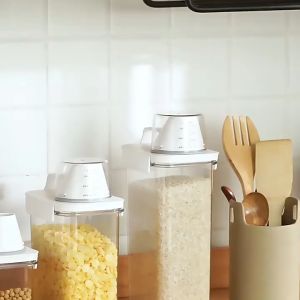 Johor Seller |Multi-Use Laundry Powder Detergent Dispenser Food Grains Rice Storage Container Pour Spout Measuring Cup Detergent Storage Box