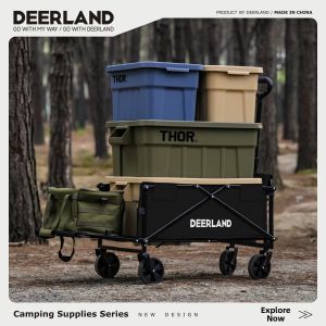 deer land | Outdoor Rear Opening Folding Camping Cart Can Sit And Lie