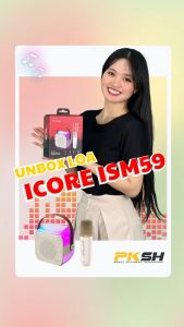 Bộ loa karaoke mini bluetooth hiệu iCore ISM59 Kèm 1 Micro - Hàng chính hãng