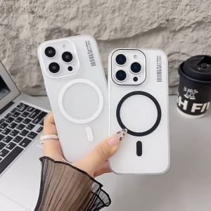 เคส สำหรับ iPhone 11 12 13 14 15 16 Pro Max 11pro 16 promax แม่เหล็ก เคลือบด้าน เคสไอโฟน กันกระแทก การจับคู่สีมาการอง