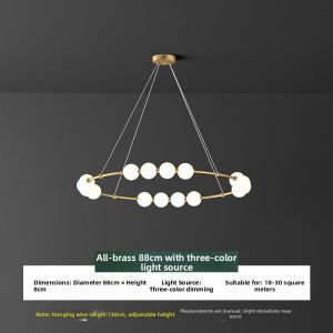 ZHENMEIJU | Modern Luxury French Cream Style Copper Pendant Light