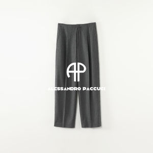 Arch Bridge Detail Merino Wool Flannel Leisure Pants