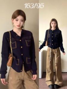 เรียบหรู สไตล์ฝรั่งเศส เสื้อสเวตเตอร์ถัก แขนยาว ผู้หญิง ทันสมัย หลากหลาย ความรู้สึกหรูหรา ฤดูใบไม้ร่วง แจ๊กเก็ต เสื้อโค้ท