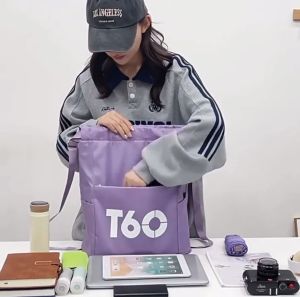 Tas Pria Wanita Import Ransel Serut Travel GYM Fitness Sepatu Bola Basket Futsal T60 L01 L-01 20 - 35 LParasut Super Quality Impor