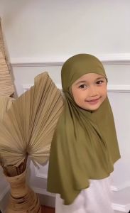 Bergo Maryam Anak Perempuan Jilbab instan anak jersey 1-5 tahun Kerudung Anak Viral 2024