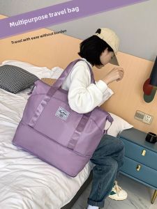 Large Capacity Sport Travel Fitness Bag Womens Handheld Mini Trip Business Trip Lightweight Delivery Storage Luggage Bag