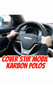 Cover Stir Mobil Carbon 3D Sarung Setir 38CM Pelindung Stir Kulit Karbon 3D Leather Sporty Steering Wheel Anti Slip