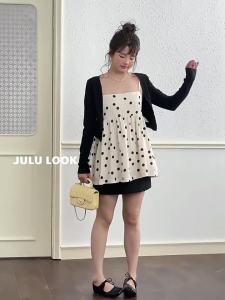 JULULOOK | Retro Polka Dot Plus Size Women Suit