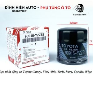 Lọc nhớt lọc dầu động cơ xe Toyota Vios Wigo Yaris Rush Camry Altis Corolla Cross Avanza(Mã: 90915YZZE1)