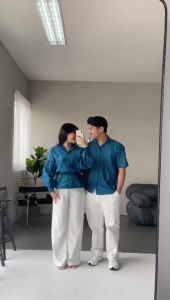 Couple Project - Moza Couple Set Baju Pasangan Kemeja dan Blouse