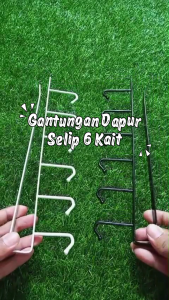 GANTUNGAN SELIP 6 HOOK HANGER LEMARI KABINET ALAT GANTUNG SERBAGUNA mudah dipasang