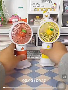 Mini Cute Fruit Rechargeable Handheld Fan Portable Cooling Fan Mobile Phone Stand Handy Fan