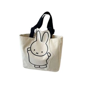 Miffy | Simple Miffy Bunny Cute Creative Cartoon Pattern New Fashion Large Capacity Storage Handheld Portable Single-Shoulder Canvas Bag