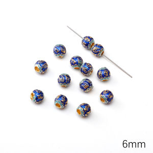 Cloisonné Alloy Enameled Colorful Round Beads Loose Spacer Beads for Jewelry Making DIY Bracelet Pendant Accessories Materials