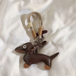 Dachshund Keychain PU Leather Dog Keyring with Strap - 2-in-1 Phone Grip & Key Organizer Cute Gift for Pet Lovers Women.