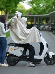 ZHENGYU | Áo Mưa Dày Cho Hai Người Thiết Kế Tách Riêng Cho Cha Mẹ Và Bé