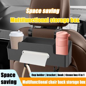 Car fourinone folding organizer foldable back spacesaving multifunctional car tissue box box