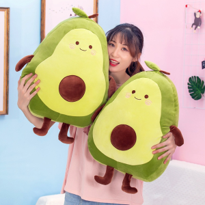 Smile Cute Avocado Doll Resting Sleeping Hug Pillow Cushion Zip Stuffed Toy Creative Plush Soft Pillow Birthday Gift