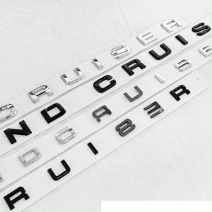 For TOYOTA LAND CRUISER letter logo Rear trunk emblem Front hood sticker Car head bonnet badge Back sign ABS refit Toyota Auto Parts