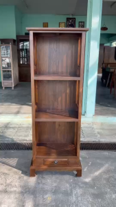 ชั้นวางของ ชั้นหนังสือไม้สัก แบบซี่ 3 ชั้น ขนาด กว้าง50ลึก30สูง150ซม.(งานไม้สักแท้หลังหลัง) จัดส่งฟรี!