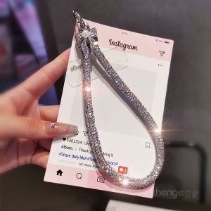 สร้อยข้อมือคริสตัลเต็มรูปแบบพร้อมสายรัดโทรศัพท์มือถือ สร้อยข้อมือแบบทันสมัยสำหรับผู้หญิง สร้อยข้อมือคริสตัลแบบพกพา สร้อยคอโทรศัพท์มือถือ เครื่องประดับแฟชั่นใหม่
