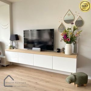 Meja Tv gantung minimalis 4 laci penyimpananmeja dinding minimalis