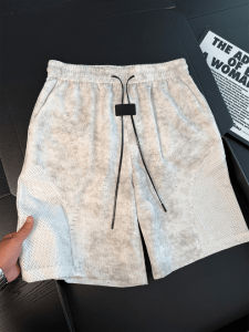 ZHUOCAN | Quick Dry Ice Silk Cooling Dye Straight Leg Shorts