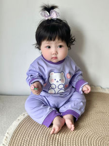 Autumn Pure Cotton Long Sleeve Baby Romper Girl Clothes Newborn Crawling Suit Infant Harie Baby Clothes Casual Style Harie