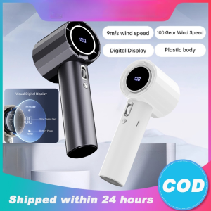 【Clearance price】Rechargeable Handheld Fan 1500mAh Fast Charging Turbo Jet Fan with 100-Level Wind Speed Adjustment Visual Wind Speed Display Portable Mini Electric Fan for Outdoor Pocket Size Cooling Fan